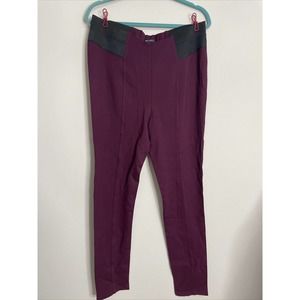 Sentimental NY Womens Pants Burgundy Purple Knit Pant Size 1X NEW Black Waist